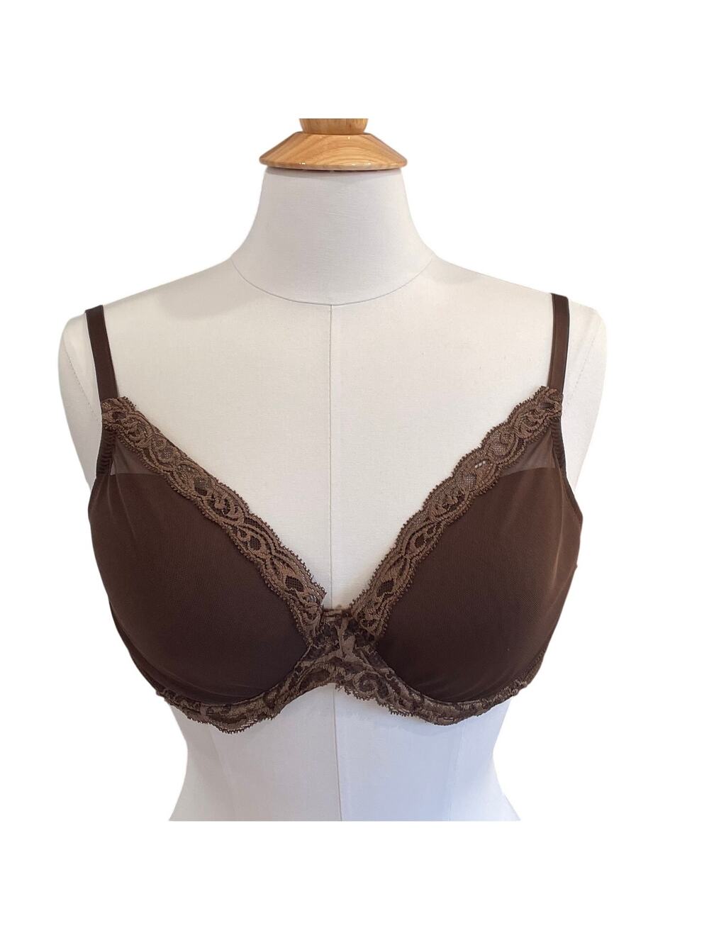 Natori Chocolate Brown Lace Underwire Bra, Size 32 DDD
